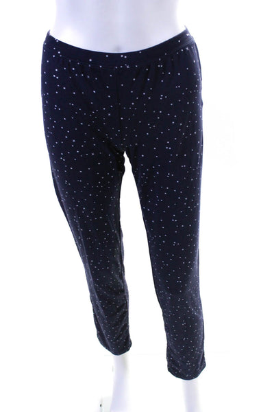 Alfani Intimates Womens Star Collared Pajama Top Pants Set Navy Blue Size XS