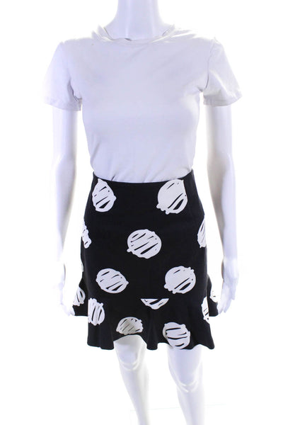 Vivetta Womens Flare Mini Skirt Gray White Cotton Size EUR 44