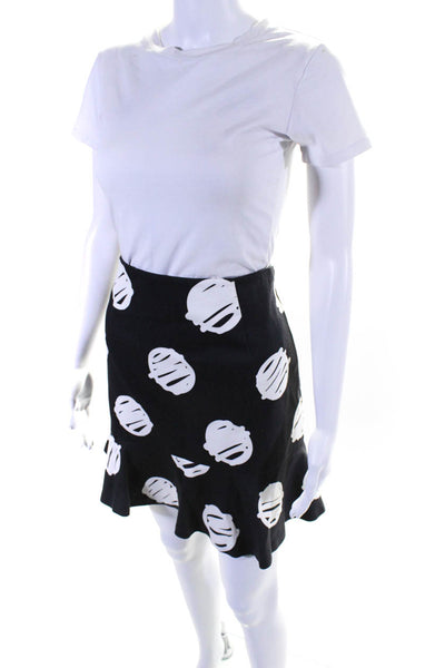 Vivetta Womens Flare Mini Skirt Gray White Cotton Size EUR 44