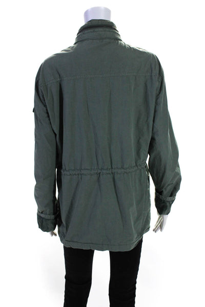 Levis Womens Green Cotton Mock Neck Full Zip Long Sleeve Parka Jacket Size M