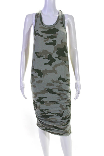 Sundry Womens Green Cotton Camouflaged Crew Neck Sleeveless Wiggle Dress Size 0