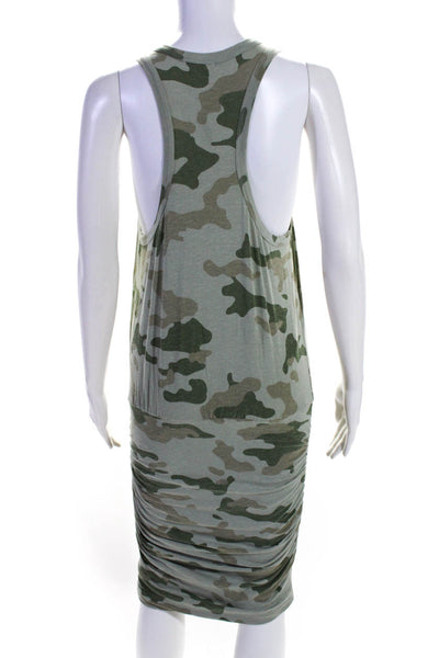 Sundry Womens Green Cotton Camouflaged Crew Neck Sleeveless Wiggle Dress Size 0