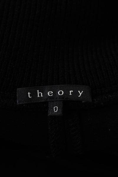 Theory Womens Short Sleeve Button Down Turtleneck Dress Black Size 0