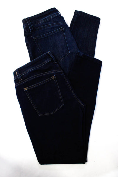 DL1961 Womens Zip Front Solid Dark Wash Skinny Jeans Blue Size 27/28 Lot 2