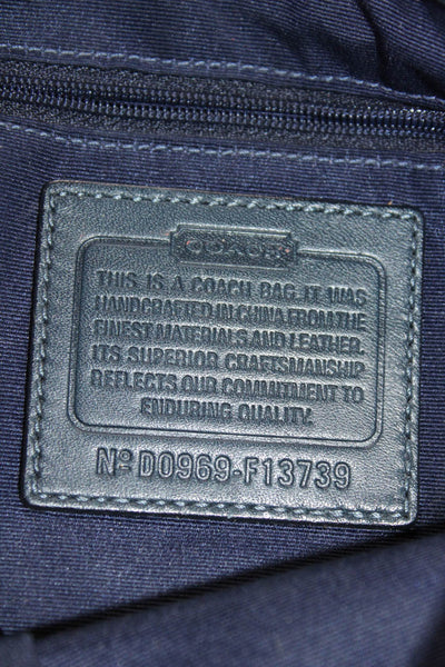 Coach Womens Logo Print Silvertone Metal Snap Closure Shoulder Bag Handbag Gray