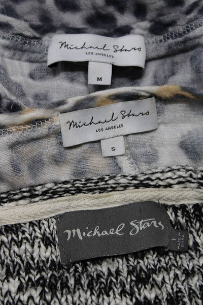 Michael Stars Womens Knit Front Seam V Neck Sweater Shirt Black Size 1/S/M Lot 3