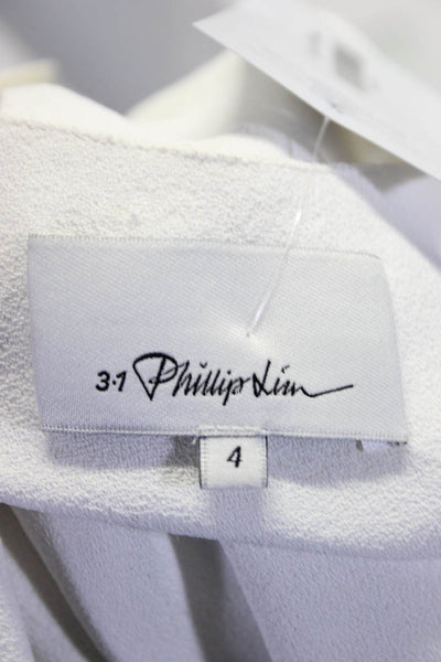 3.1 Phillip Lim Womens Color Block Pleated Mesh A Line Dress Blue White Size 4
