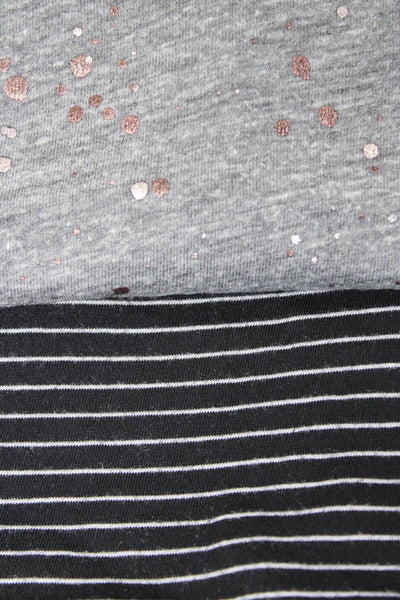 Splendid Michael Stars Womens Striped Splatter Tee Shirts Gray SO Small Lot 2