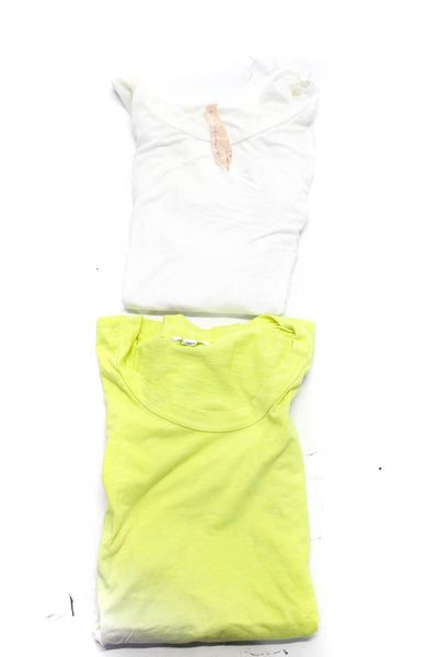 LNA Bailey 44 Womens Short Sleeve Tee Shirts Yellow White Size Medium Lot 2