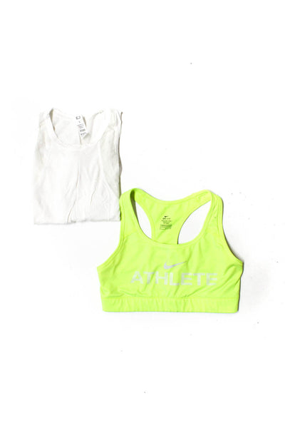 Nike Women's Sports Bra Crewneck Tank Top Green White Size S Lot 2