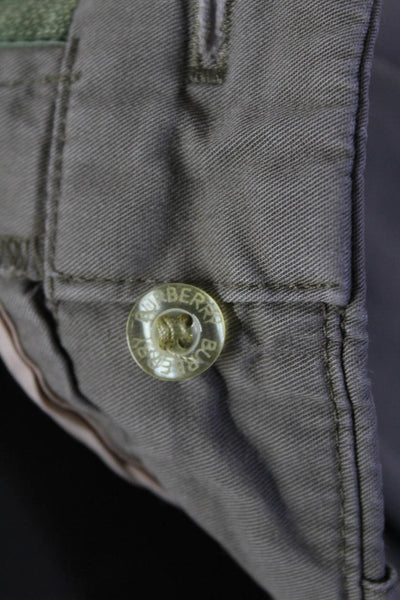 Burberry London Womens Cotton Mid-Rise Chino Bermuda Shorts Gray Size 6