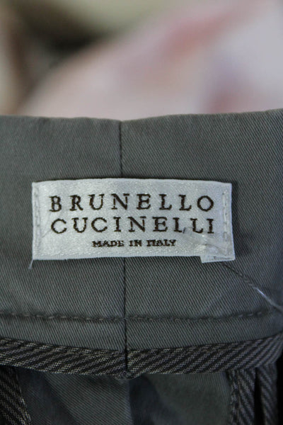 Brunello Cucinelli Womens Cotton Low-Rise Rolled Hem Bermuda Shorts Gray Size 4