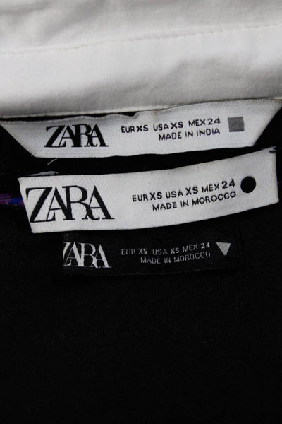 Zara Womens Halter Tops Button Up Shirt Black White Multicolor Size XS Lot 3