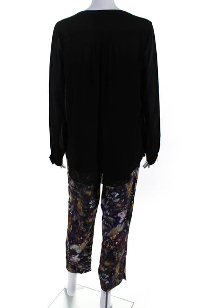 Calvin Klein Catherine Malandrino Womens Blouse Tops Black Multi Size 4/S Lot 2