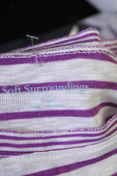Soft Surroundings Women's Crewneck Short Sleeve Striped T-Shirt Size S Lot 2
