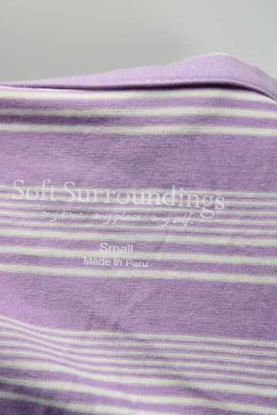 Soft Surroundings Womens Purple Striped Isabel Pima Tunic Tank Top Size S