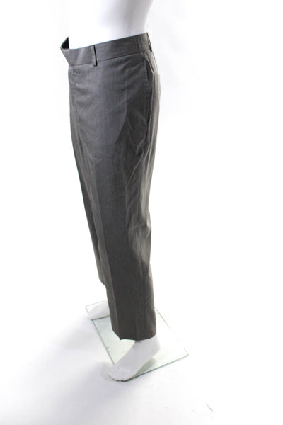 Pronto Uomo Mens Flat Front Dress Pants Gray Size 40X30