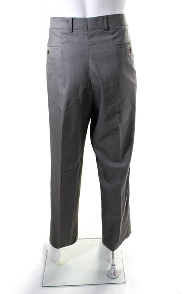 Pronto Uomo Mens Flat Front Dress Pants Gray Size 40X30