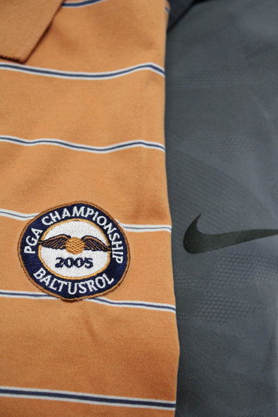 Nike Mens Rugby Shirts Orange Gray Size Large Extra Large Lot 2