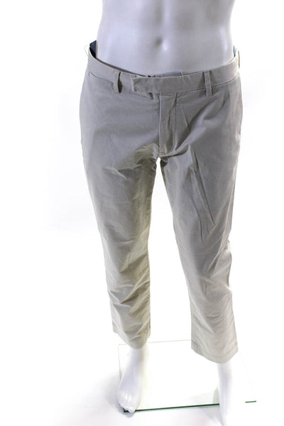 Polo Ralph Lauren Mens Zip Front Cotton Straight Leg Dress Pants Beige Size 32