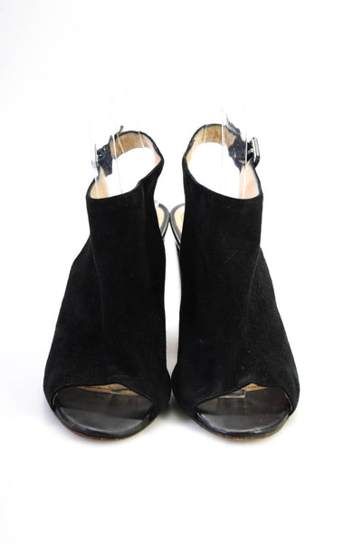 Barneys New York Womens Suede Open Toe Sling Back High Heels Black Size 38.5 8.5