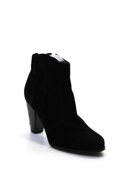 Joie Womens Suede Zip Up High Heel Ankle Boots Black Size 38.5 8.5
