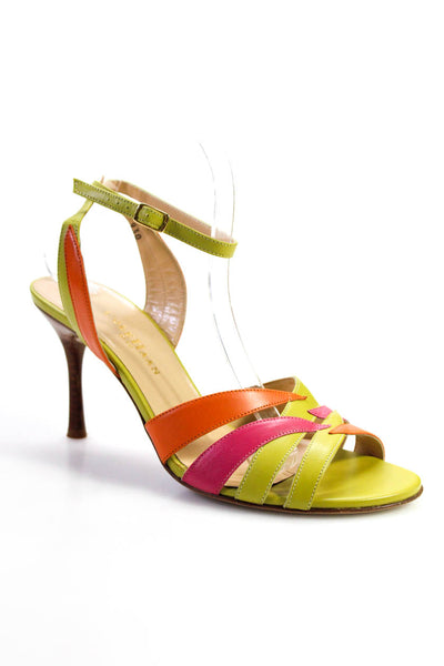 Cole Haan Womens Color Block Ankle Strap Stiletto Heel Sandals Multicolor Size 9