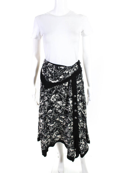 Jonathan Simkhai Womens Abstract Print Asymmetric Hem A Line Skirt Black Size 2