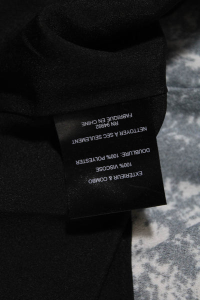 Jonathan Simkhai Womens Abstract Print Asymmetric Hem A Line Skirt Black Size 2