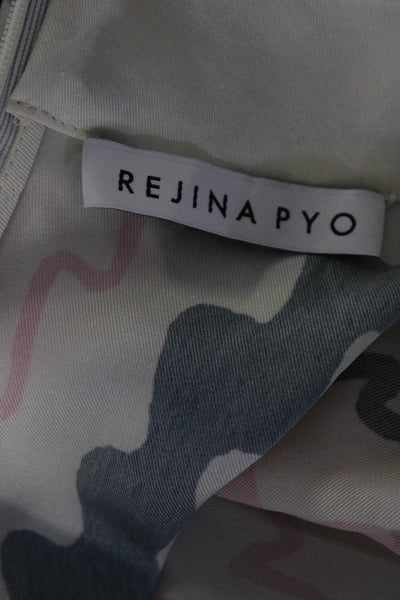 Rejina Pyo Womens Striped Mock Neck Long Sleeve Blouse White Pink Size 10