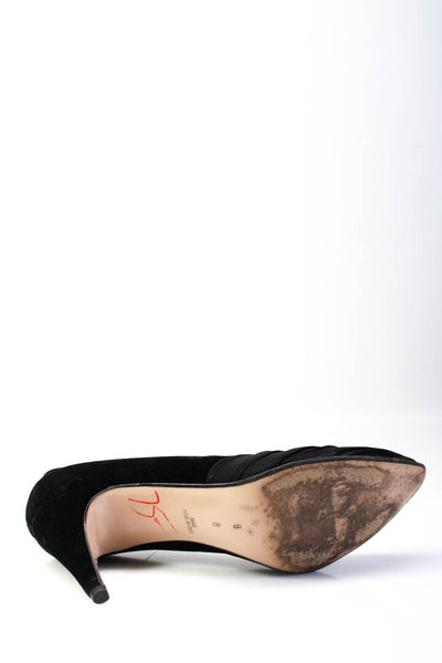 Walter Steiger Womens Patchwork Ribbed Draped Stiletto Heels Pumps Black Size 8