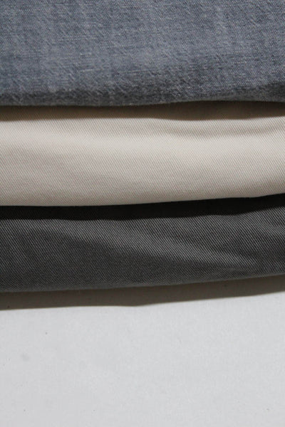Nordstrom J Crew Mens Zip Front Cotton Casual Shorts Gray Beige Size 32/33 Lot 3