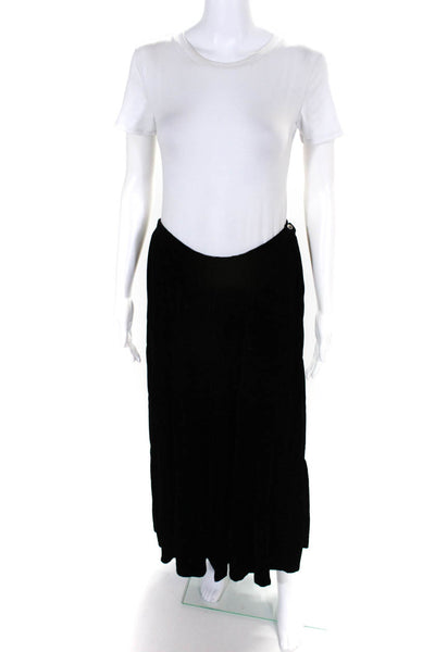 Laura Ashley Womens Velvet Tiered Lined Mid-Calf Skirt Black Size 12