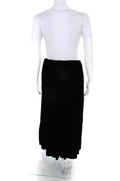 Laura Ashley Womens Velvet Tiered Lined Mid-Calf Skirt Black Size 12