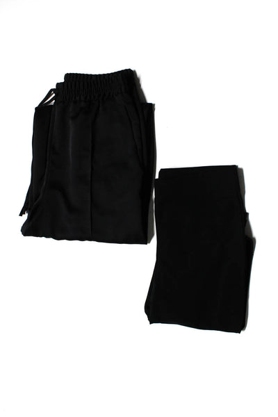 Zara Womens Elastic Waist Pleated Flare Pants Black Size Small Medium Lot 2