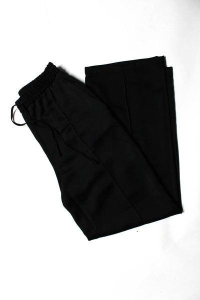 Zara Womens Elastic Waist Pleated Flare Pants Black Size Small Medium Lot 2