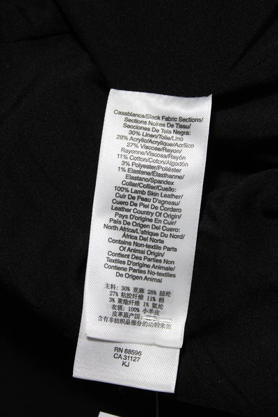 DKNY Womens Linen Single Button Blazer Jacket Black Brown Size 8