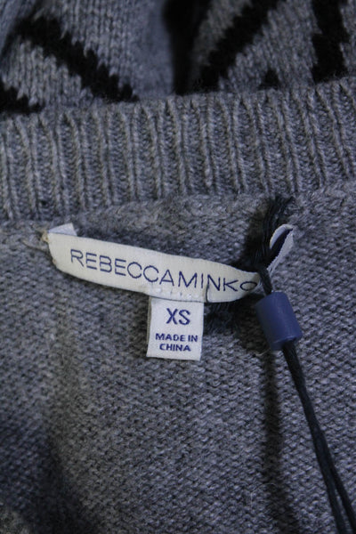 Rebecca Minkoff Womens Long Sleeve Crew Neck Knit Sweatshirt Gray Size XS
