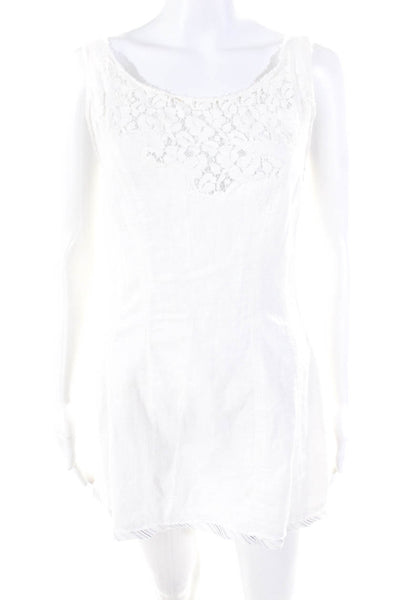 Free People Women's Scoop Neck Sleeveless Mini Dress White Size 4