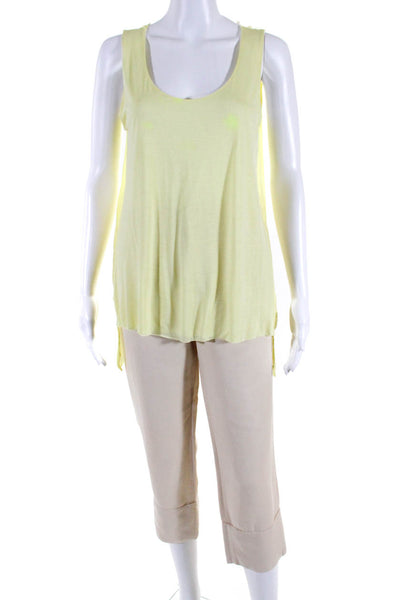 Zara Women's Scoop Neck Sleeveless Hi-Lo Hem Yellow Blouse Size S Lot 3