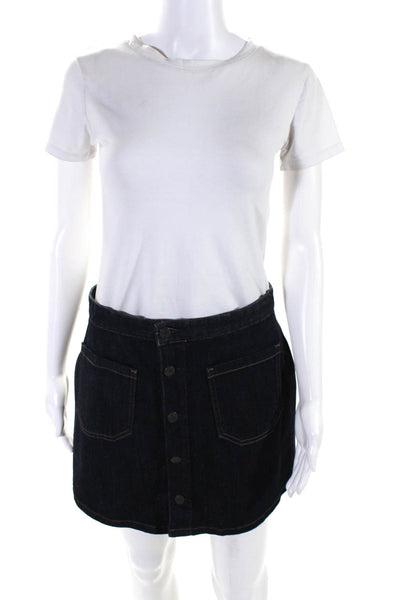 Denim & Supply By Ralph Lauren Womens Button Front Dark Wash Mini Skirt Blue 6