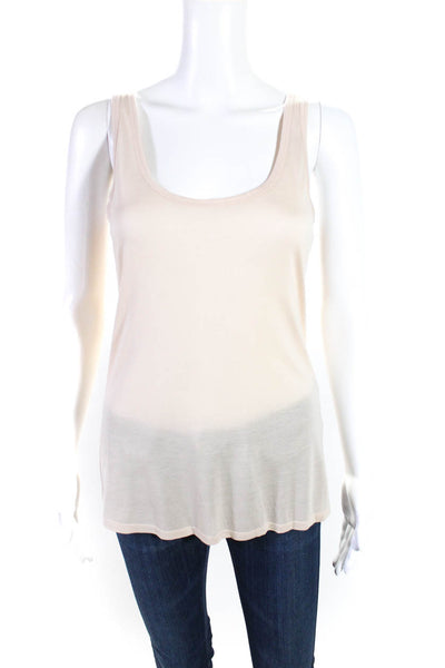 L'Agence Womens Scoop Neck Jersey Tank Top Blouse Beige Size Extra Small