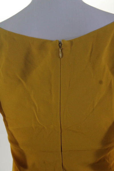 Giambattista Valli Womens Twist Front Cady Keyhole Midi Dress Yellow Size IT 42
