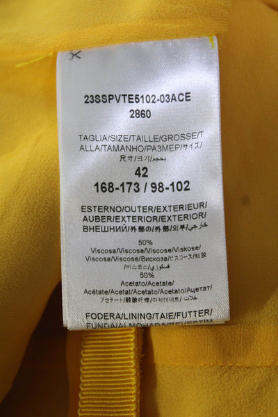 Giambattista Valli Womens Twist Front Cady Keyhole Midi Dress Yellow Size IT 42