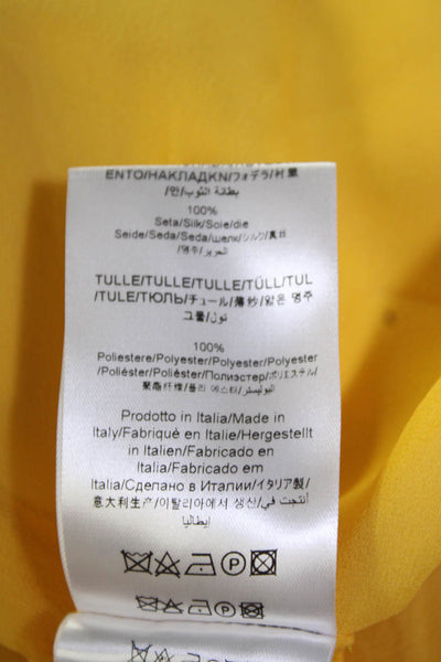 Giambattista Valli Womens Twist Front Cady Keyhole Midi Dress Yellow Size IT 42