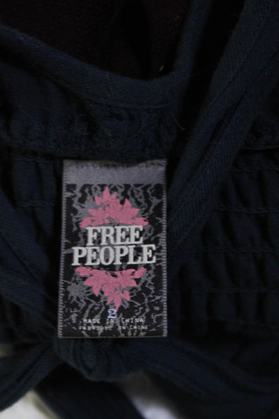 Free People Womens Abstract Print A Line Dress Blue Purple Cotton Size 2