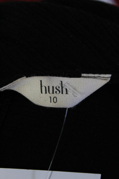 Hush Womens Boat Neck Knee-Length Long Sleeve Blouson Dress Black Size 10