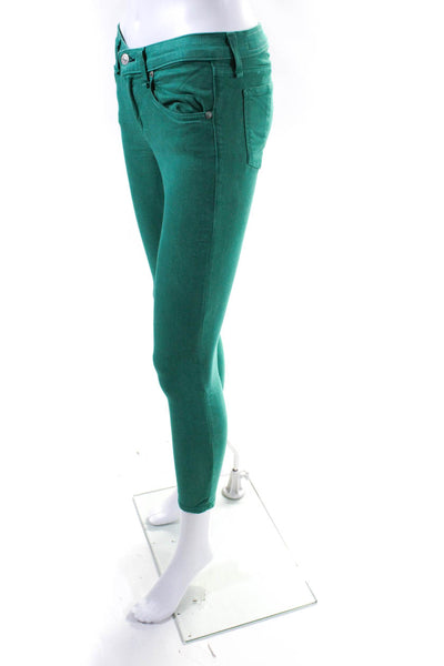 Rag & Bone Jean Womens Stretch Denim Mid Rise Capri Jeans Green Size 25