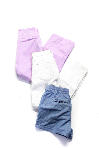J Crew Women's Midrise Five Pocket Skinny White Denim Purple Blue Size 26 Lot