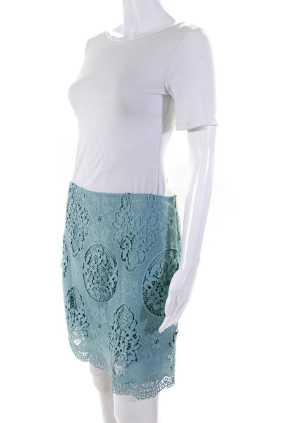 JOA Los Angeles Womens Green Floral Lace Top Matching Skirt Set Size XS M